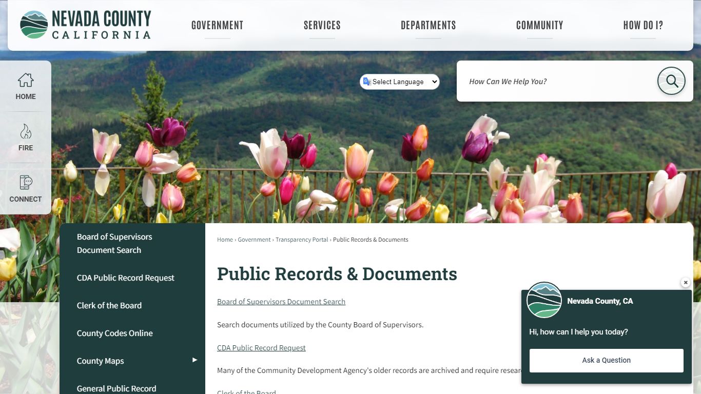 Public Records & Documents | Nevada County, CA