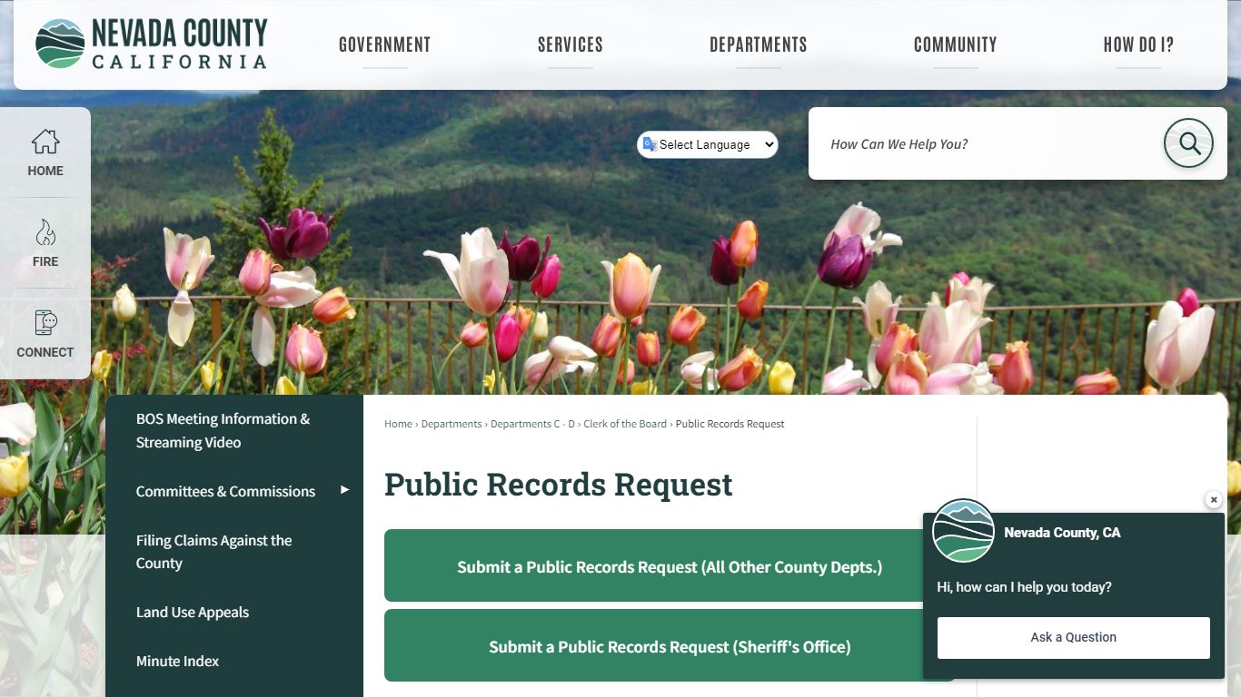 Public Records Request | Nevada County, CA